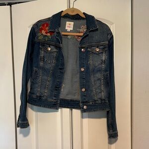 LuLaRoe Rose Embroidered Denim Jacket